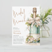 Invitation Petit-déjeuner de mariage Perles & Prosecco (Debout devant)