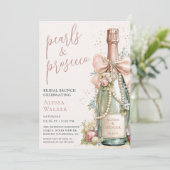 Invitation Petit-déjeuner de mariage Perles & Prosecco (Debout devant)