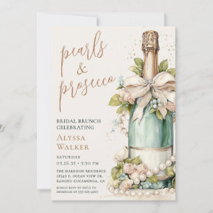 Invitation Petit-déjeuner de mariage Perles & Prosecco