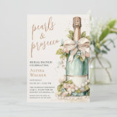 Invitation Petit-déjeuner de mariage Perles & Prosecco (Debout devant)