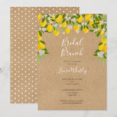 Invitation Petit déjeuner de mariage rustique citrons verdure (Devant / Derrière)