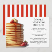 Invitation Petit-déjeuner de matinée | Crêpes & Sirop d'Érabl (Devant / Derrière)