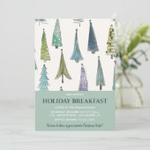 Invitation Petit-déjeuner de Noël Arbres Mignons (Debout devant)
