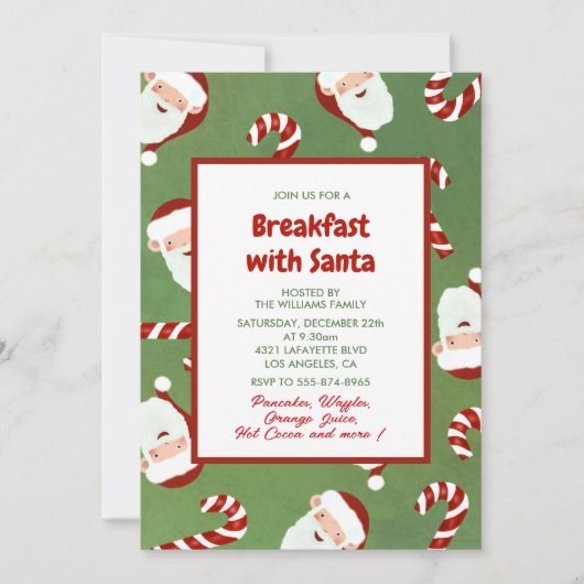 Invitation Petit Déjeuner de Noël avec le Père Noë (Devant)