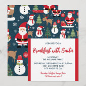 Invitation Petit déjeuner de Noël avec Père Noël Snowman arbr (Devant / Derrière)