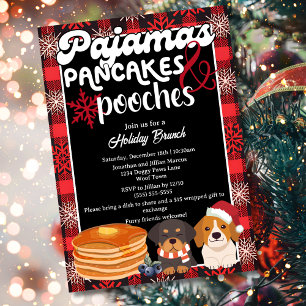 Invitation Petit-déjeuner de Noël en pyjama avec les toutous
