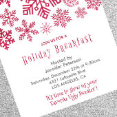 Invitation Petit Déjeuner de Noël Flocons de Neige