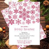 Invitation Petit Déjeuner de Noël Flocons de Neige