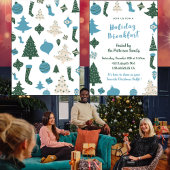 Invitation petit-déjeuner de Noël Joli vert bleu