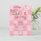 Invitation Petit déjeuner de Pâques avec chasse aux œufs Lapi (Debout devant)