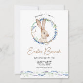 Invitation Petit déjeuner de Pâques avec lapin (Devant)