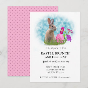 Invitation Petit déjeuner de Pâques Lapin de garenne