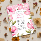 Invitation Petit déjeuner de printemps Pâques Fleurs roses Fê