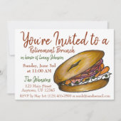 Invitation Petit Déjeuner de retraite Brunch Bagel Lox Capers (Devant)