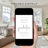 Invitation Petit Déjeuner d'études noir blanc simple Diplôme 