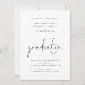 Invitation Petit Déjeuner d'études noir blanc simple Diplôme  (Devant)