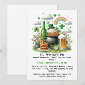 Invitation Petit déjeuner-dîner de la Saint-Patrick – Trèfles (Devant / Derrière)
