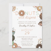 Invitation Petit-déjeuner Donuts et Couches Fête de Naissance (Devant)