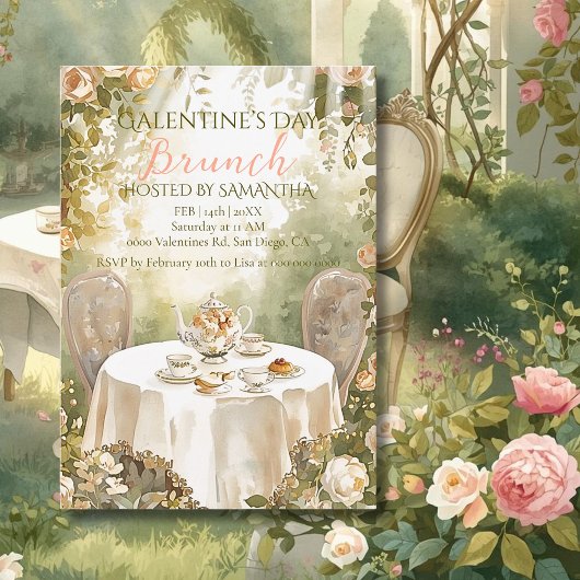 Invitation Petit déjeuner ensoleillé de la Saint-Valentin ent