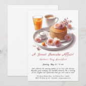 Invitation Petit Déjeuner Fête des Mères – Pancake (Devant / Derrière)