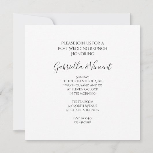 Invitation Petit déjeuner fleuri de mariage avec des margueri (Dos)