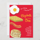 Invitation Petit-déjeuner gourmand Brunch Enfants 1er anniver (Devant)