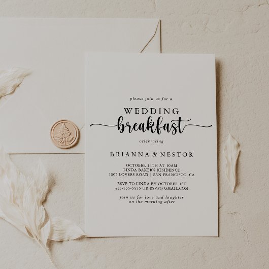 Invitation Petit-déjeuner Mariage minimaliste