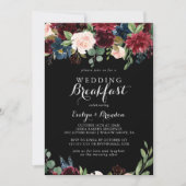Invitation Petit déjeuner Mariage rustique noir (Devant)
