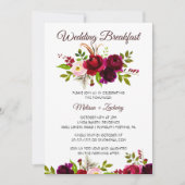 Invitation Petit-déjeuner Mariage simple bordeaux (Devant)