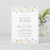 Invitation Petit déjeuner Mariage Wild Multicolor Floral (Debout devant)
