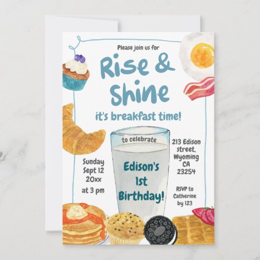 Invitation Petit-déjeuner pour enfants Lève-et-Feu (Devant)