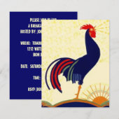 Invitation Petit déjeuner-rencontre Social Rooster Party Invi (Devant / Derrière)