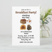 Invitation Petit déjeuner sur une note délicieuse Party (Debout devant)