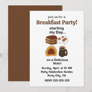 Invitation Petit déjeuner sur une note délicieuse Party