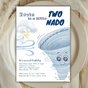 Invitation Petit Deux Nado Mignon Tornade 2ème Garçon Anniver