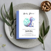 Invitation Petit Dinosaure Cute Avec Son Baby shower Oeuf