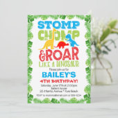 Invitation Petit Dinosaure d'anniversaire (Debout devant)