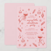 Invitation Petit doodle de fête de Noël joyeuse (Devant / Derrière)