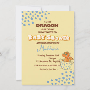 Invitation Petit dragon qui va éclore Bébé shower