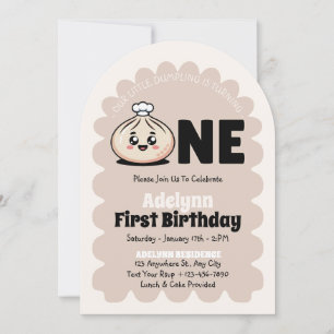 Invitation Petit Dumpling Bao Dim Sum Girl 1er anniversaire