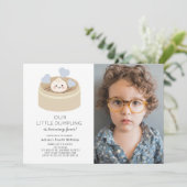 Invitation Petit Dumpling Blue Boy Photo Anniversaire (Debout devant)
