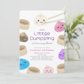 Invitation Petit Dumpling Coloré Anniversaire Kawaii (Debout devant)