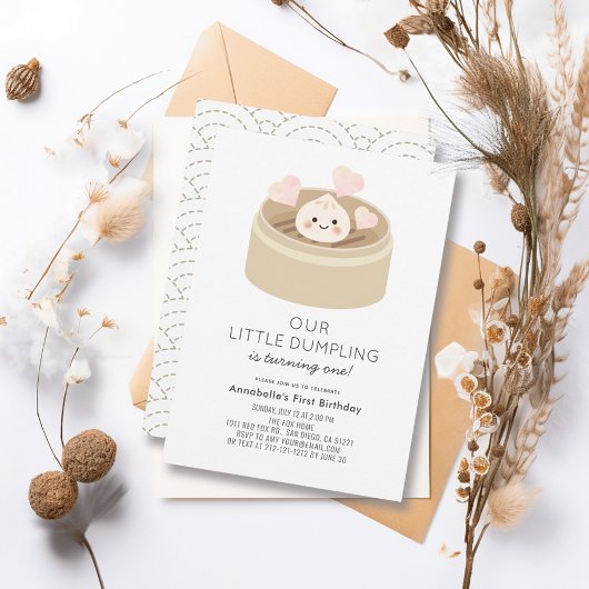 Invitation Petit Dumpling Sexe neutre 1er anniversaire