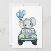 Invitation Petit éléphant dans le Baby shower de voiture Invi (Dos)