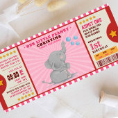 Invitation Petit éléphant d'arachide Billets Premier annivers