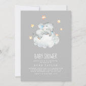 Invitation Petit éléphant en train de dormir | Baby shower gr (Devant)