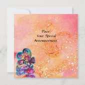 Invitation PETIT ELF DE CHAMPIGNONS, rose jaune pailleté or (Dos)