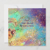 Invitation PETIT ELF DE CHAMPIGNONS, rose vert bleu scintilla (Dos)