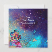 Invitation PETIT ELFÉ DE CHAMPIGNONS ,Or jaune bleu scintilla (Dos)