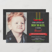 Invitation Petit Elfe mignon Noël Anniversaire photo de fête (Devant / Derrière)